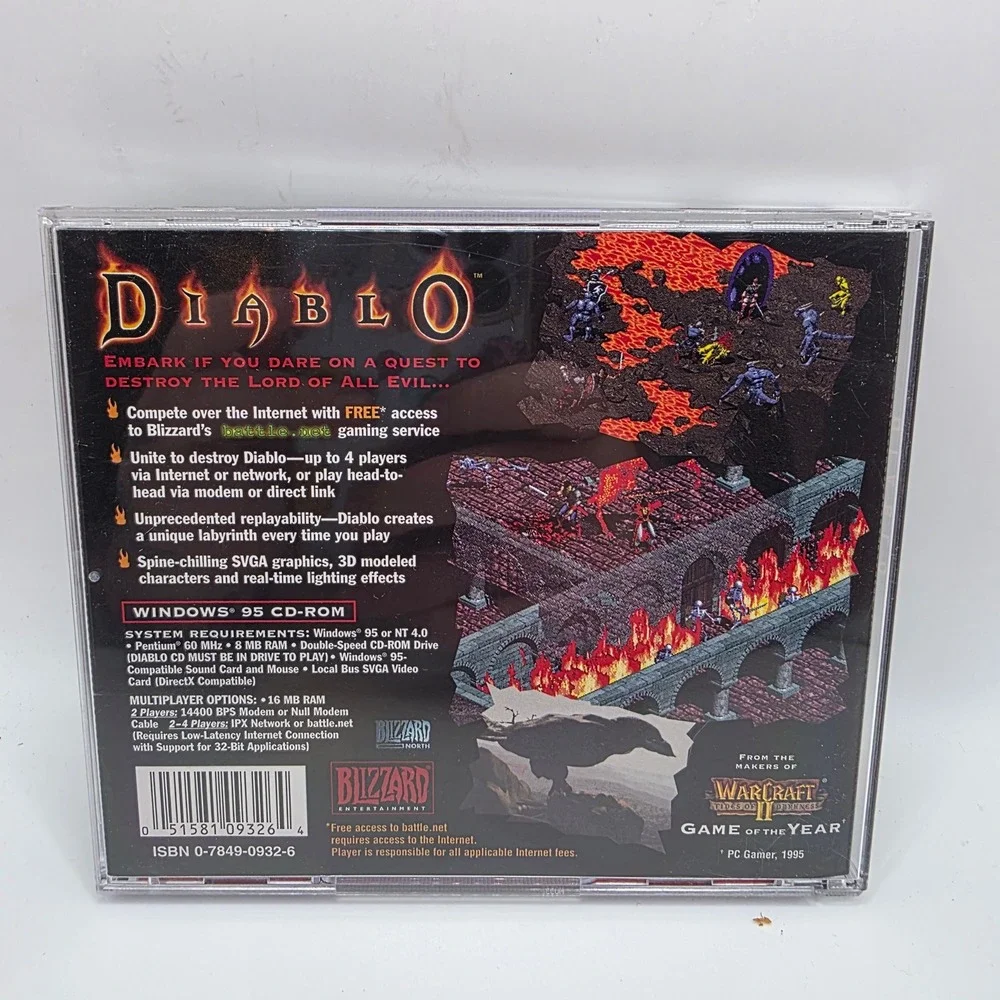 Blizzard Diablo PC 1996 Windows 95 CD-ROM Original Jewel Case Action RPG Vintage